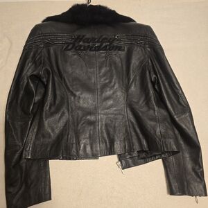 Harley-Davidson sz L Leather Jacket Butter Soft STARLET w/Fur Collar 97030-06VW